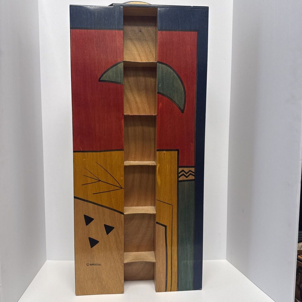 Reut Shahar for Kakadu Wood Rustic Painted Shelf And Display Cabinet
